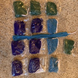 Round Seed Beads Size 11 Lot Of 3 Colors, Teal Green Purple