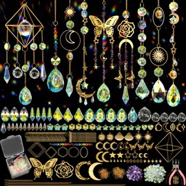 800 PCS DIY Suncatcher Kit Crystal Suncatchers for Windows Hanging Sun Catcher Kits for Adults Suncatcher with Crystals Rainbow Maker for Indoor Window Garden Christmas Decor Wedding Home