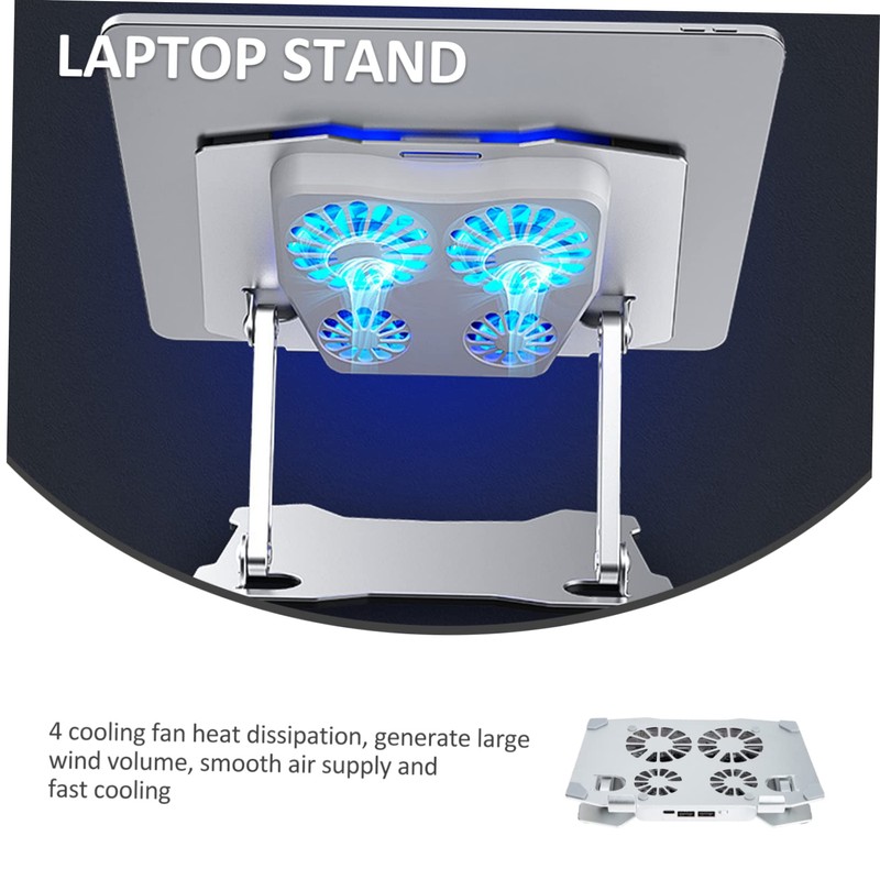 TEHAUX Adjustable Laptop Stand Fan Cooling Laptop Booster Stand Dual