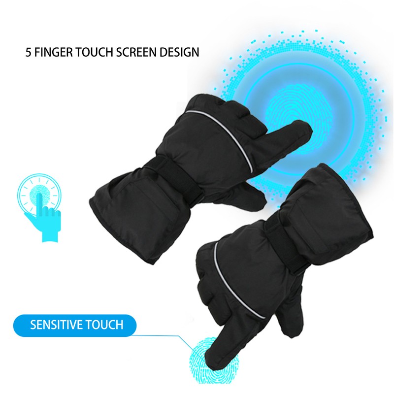 Electric Heated Gloves Touch Screen Waterproof Breathable Adjustable Warm Thermal