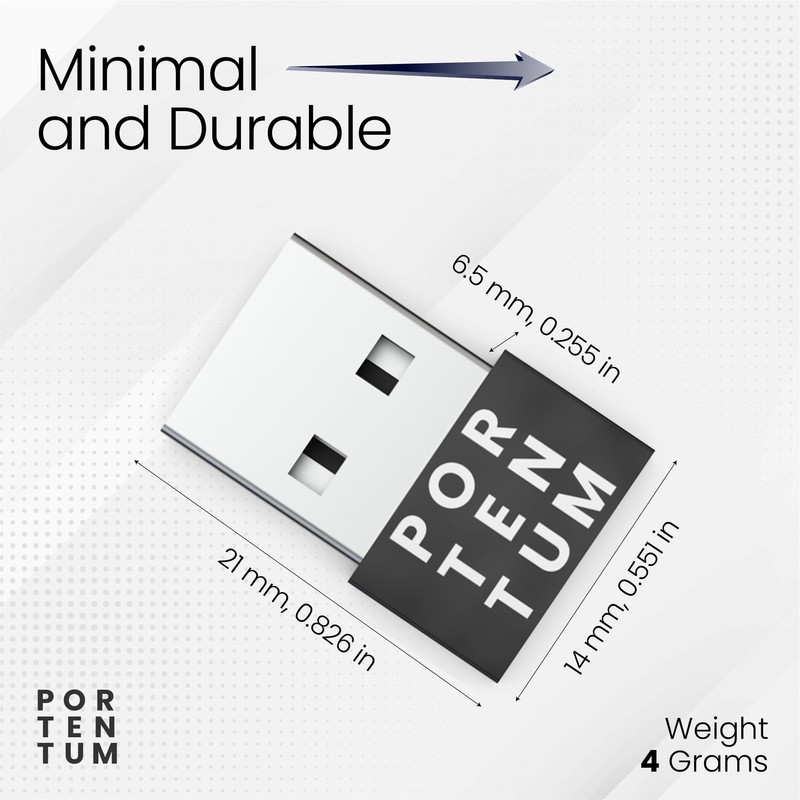 PORTENTUM USB c to USB Adaptor - 480 MB Speed