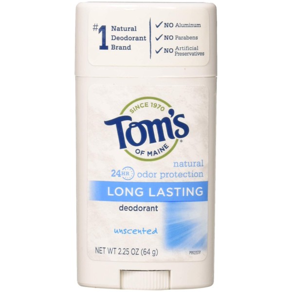 Toms of Maine Deod Stk Unscented Long Lasting, 2.25 oz