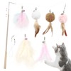 SONGWAY Cat Stick, Cat Toy, Balls, 3 Feathers, Cat Pujarashi,