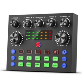 BONKYO V8S Audio Interface, Karaoke, Live Sound Card, Male Voice, Female Voice Changer, Audio Mixer, Bluetooth Wireless Accompaniment, Stream YouTube, Facebook Tiktok, Supports Live Broadcasting,