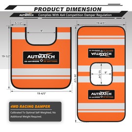 AUTMATCH Winch Damper - Winch Cable Damper for Safety Offroad Rope Recovery and Reducing Cable Recoil, Winch Strap Dampener with Reflective Strips and Storage Pocket, Orange