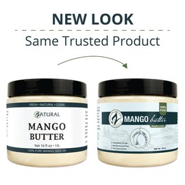Zatural 100% Pure Mango Butter | Cold Pressed Raw Creamy Body Butter for Skin Hydration, Conditioning & Softening (16oz)