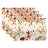 Fall Placemats Set of 4,Pumpkin Maple Leaf Floral Table Mats