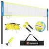 Olybeaka Portable Outdoor Volleyball Net with Iron Adjustable Height Poles,
