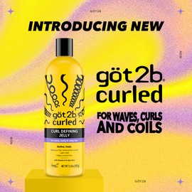 göt2b Curled Curl Defining Jelly, 15oz, for all curl types, wavy, curly & coily, style your hair without the crunch, light hold, helps control frizz