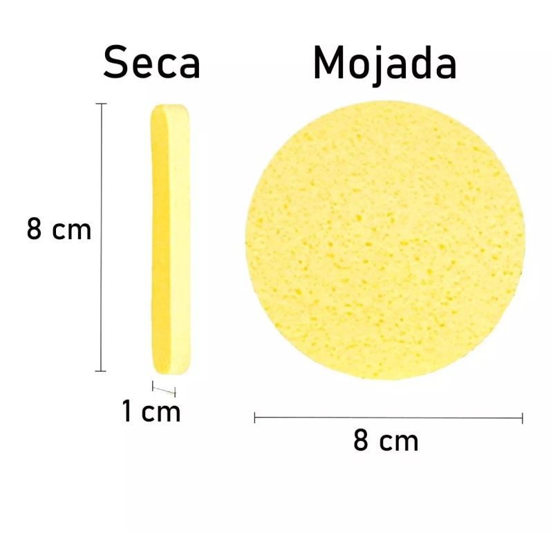 Mafab Almohadilla Desmaquillante Comprimida 12 Pzs Esponja Facial