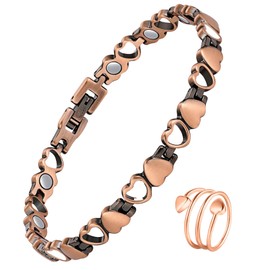 Jecanori 99.99% Pure Copper Magnetic Bracelet for Women Effective Ultra Strong with Gift Box and Removal Tool, Copper