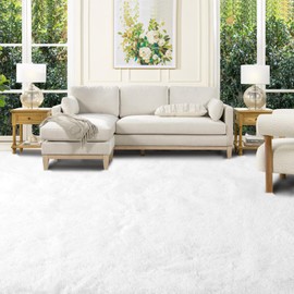 10x12 Area Rug Living Room: Large Shag Rug 10x12 for Living Room - White Fluffy Area Rug 10 X 12 Soft Plush Shaggy Fuzzy Modern Indoor Carpet for Bedroom.