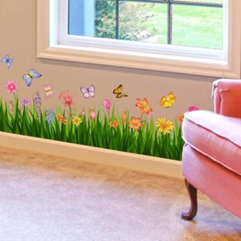 5 Colors Chrysanthemum Wall Sticker Pink Flower Plant Butterfly Wallpaper Sticker Removable Stylish Scandinavian Diy Wall Sticker Decoration Wall Sticker House Plant Art Wall Decor Stylish Room Decor