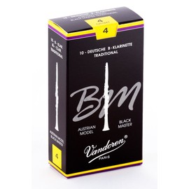 Vandoren CR184T Bb Clarinet Black Master Traditional Reeds Strength 4; Box of 10