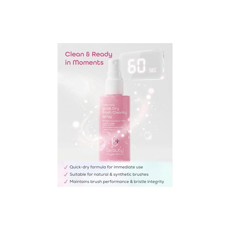 Quick Dry Antibacterial Makeup Brush Cleaner 100ml - Cleans &