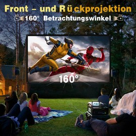 MgFjaka Proiettore 120 Pollici 16:9 HD Telo Proiettore Anti Rughe Pieghevole Portable Lavabile, Schermo Doppia Faccia