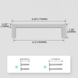 EZRENOVA 160mm (6-1/4") Brushed Nickel Stainless Steel Cabinet Hardware 10 Pack Durable Drawer Pulls & Dresser Handles for Kitchen, Bathroom, Cabinets