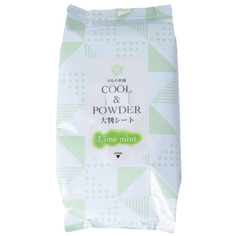 Iimono Honpo Smooth and Cool Powder Sheet, Lime Mint Scent,