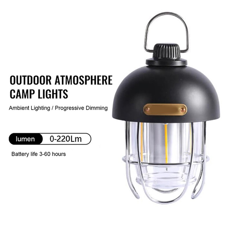 2000mAh LED Camping Lantern Retro Rechargeable Camping Lights Portable Tent