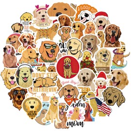 TIESOME Funny Golden Retriever Stickers Set, 50Pcs Cute Dog Decals Animal Sticker Decor for Water Bottle Waterproof Vinyl Stickers Aesthetic Stickers Pack for Dog Lovers Laptop Scrapbook Phone