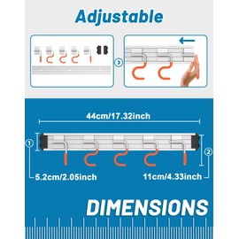 Paglipat Mop and Broom Holder Wall Mount Garden Tool Rack Organizer, Modern Style,Movable Aluminum Alloy Wall Mounted Hook 2 Pack,Storage Gift for Bathroom,Closet,Laundry Room,Garage,Tool Room(Orange)