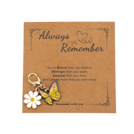 FRULX Unique Creative Butterfly and Daisy Keyring, Colorful Art-Inspired Charm, Cute Fashionable Gifts for Women, Her, Friends, Sister, Mum, Girlfriend's Birthday, Special Occasions