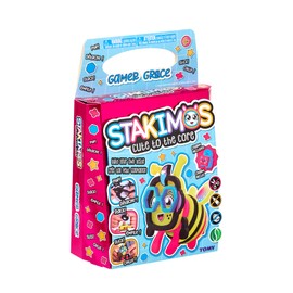 TOMY Stakimos Gamer Grace | Kids Craft Set to Build Your Own Adorable 3D Character from Recycled Polyester Craft Foam | No Glue or Cutting Needed | Craft Kits for Kids Ages 6+ Years