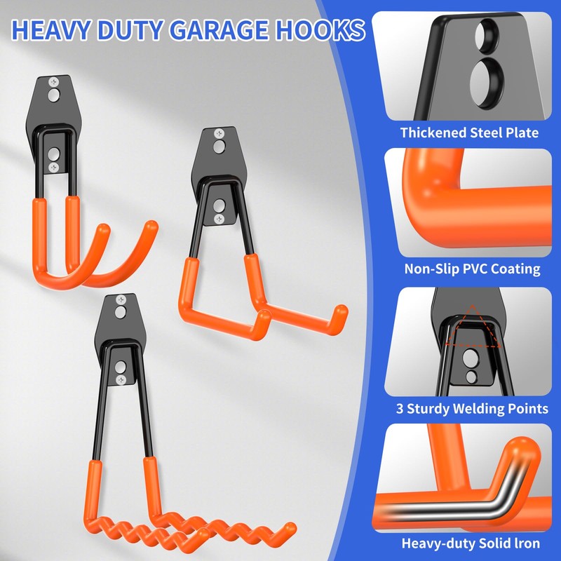 Veferdo Heavy Duty Garage Hooks 11 Pack, Garage Storage Hooks