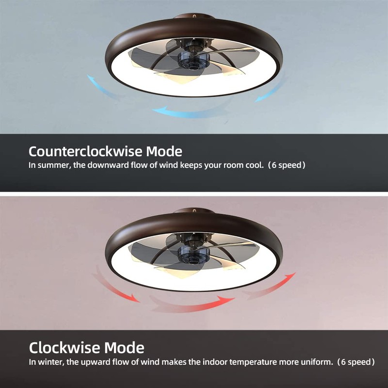 CIKASS Ceiling Fan with Lights Dimmable LED Reversible Blades Timing
