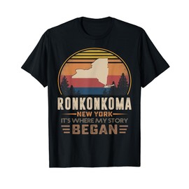 Vintage Ronkonkoma New York Hometown My Story Began T-Shirt