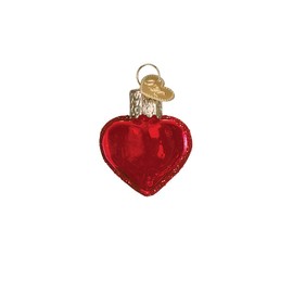 Old World Christmas Assortment Glass Blown Ornaments for Christmas Tree Small Red Heart