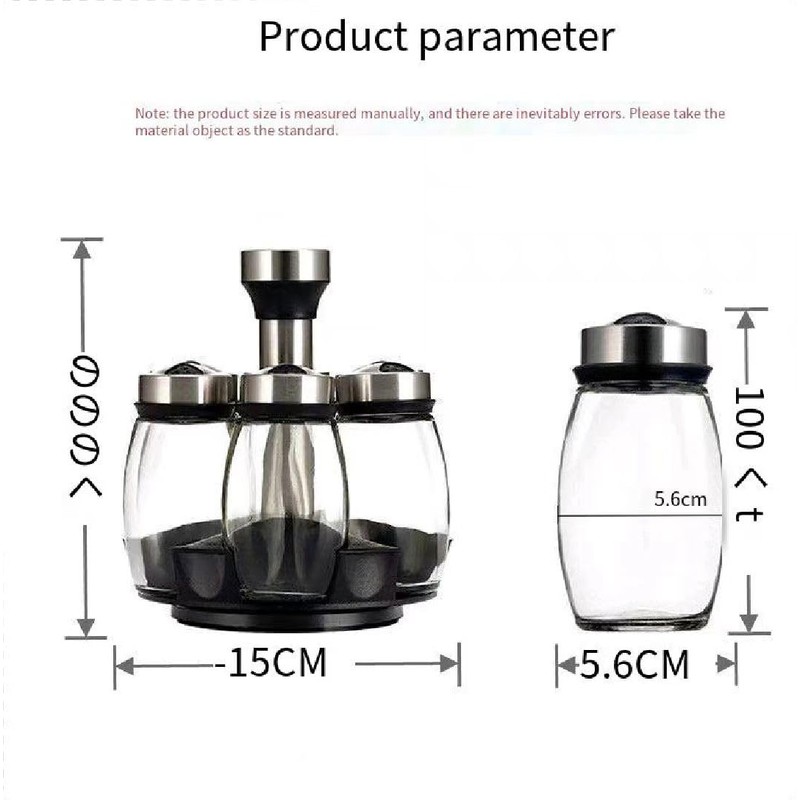 mkeodm Kitchen rotating spice rack storage set, 360 degree rotating