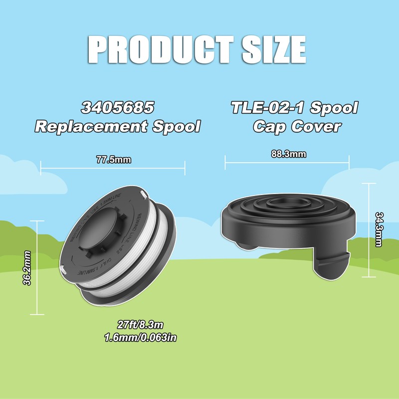 RISELION Thread Spool 3405685 Compatible with Aldi Gardenline GLR GLT