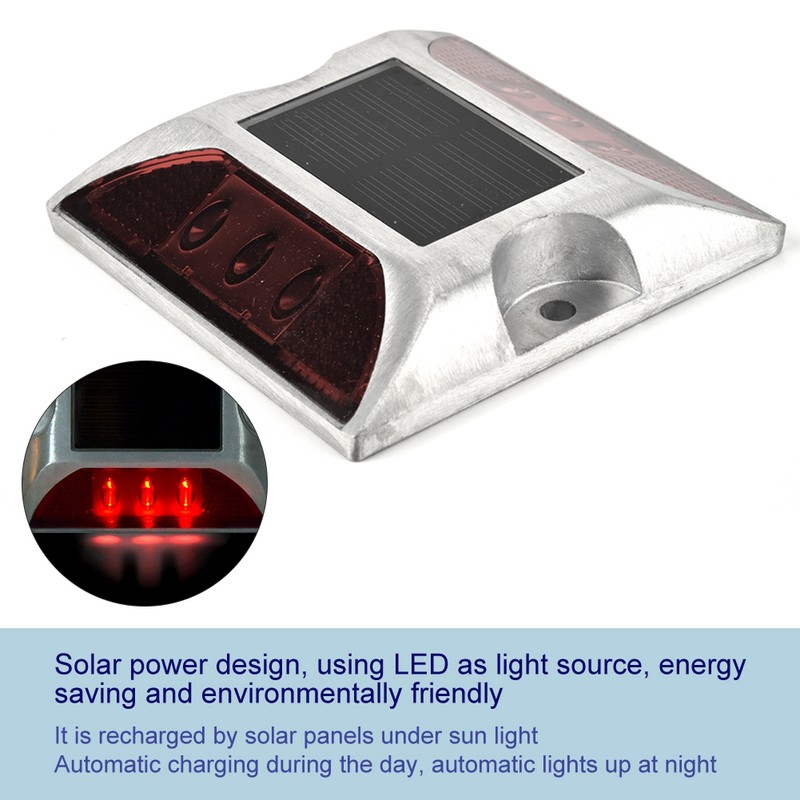 6 LED Solar Power Ground Marker Lights Waterproof Outdoor Driveway