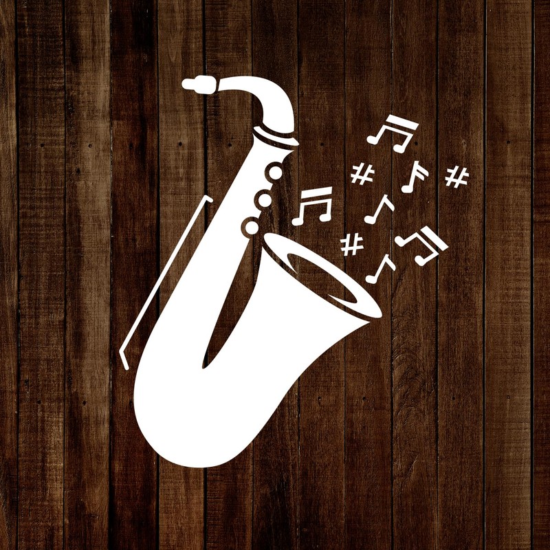 MAGJUCHE Saxophone Stencil 6 Inches, Reusable Musical Instrument Stencil for