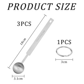 NIDHFG 3 Pieces Of 5Ml Measuring Spoon And 1 Piece Of Key Ring, Stainless Steel Measuring Spoon, Baking Measuring Spoon, Kitchen Measuring Spoon, Measuring Tools.