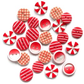 Buttons Galore Printed Craft & Sewing Buttons - Red Carpet - Set of 3 Packs Total 60 Buttons