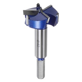 QUARKZMAN Forstner Drill Bit 42 mm (1-2/3 Inch) Tungsten Carbide 3 Flutes Drilling Forstner Bit for Hinge Wood Hole Drilling Woodwork