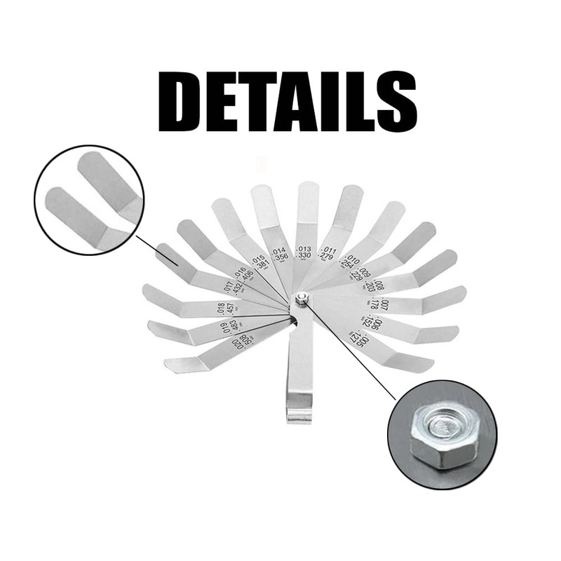 2 PCS Stainless Steel Feeler Gauge Set, 32 Blades 0.04-0.88