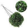 Solar LED Rattan Ball Lights Hanging Simulation Plastic Green Leaves