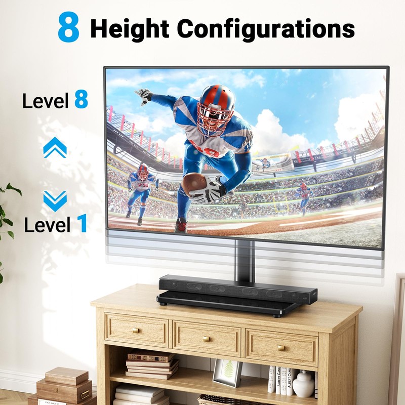 PERLESMITH Universal Swivel TV Stand for 24-60 inch TVs up