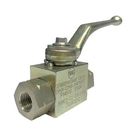 MHA-Zentgraf German Carbon Steel High Pressure Ball Valve, 1/4” NPT Female Threaded, up to 7000 PSI (500 Bar), BKH Type Hydraulic Flow Control Valve, 2 Port Shut-Off Valve