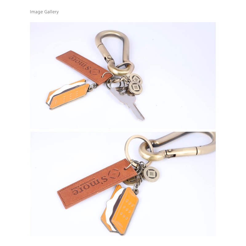S'more Cookey SMOrCookeya Cookie Smore Shaped Carabiner Keychain, Braun