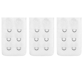 Lansonee 3 Pcs Women Comfortable Bra Strap Extenders Extensions Elastic Extender Set 2 Hooks (White)