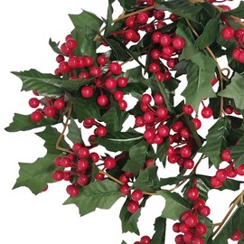 TIAVNTD Christmas Garland, Red Berry Garland, 170 cm, Artificial Holly and Berries, Christmas Garland for Indoor and Outdoor Use, Hanging String, Garden Decoration for New Year, Fireplace, Table