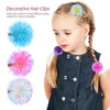 Ipetboom 6pcs Pompom Hair Clips Fluffy Foil Strips for Hair