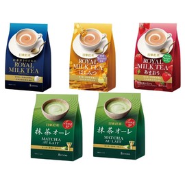 Nitto Kocha Royal Milk Tea Powder Japanese 4 Flavors Assortment Milk Tea/Honey/Strawberry/Matcha Latte