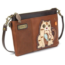 CHALA LaserCut Mini Crossbody/Purse with Convertible Strap Stylish, Compact, Versatile, Cat Gen Ii - Brown, One Size