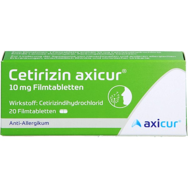 Nicht vorhanden Cetirizin axicur 10 mg Filmtabletten, 20 St FTA