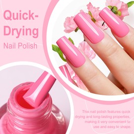 Major Dijit Hot Pink Quick Dry Regular Nail Polish - Nail Art Lacquer, 0.41 Fl Oz